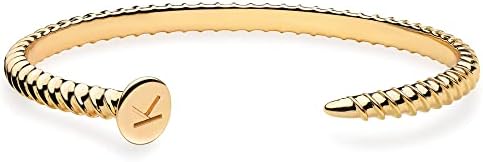 Fettero Gold-Plated Brass Cuff Bracelet with Box Chain and Cubic Zirconia for Women, Adjustable Nail Design