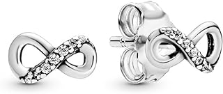 PANDORA Sparkling Infinity Stud Earrings - Great Gift for Her - Stunning Women's Earrings - Sterling Silver & Cubic Zirconia, No Gift Box