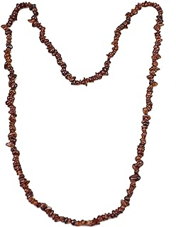 No-Clasp Garnet Bead Long Necklace with Ball Chain, Handmade in Brazil, for Women, .925 Sterling Silver Design by NOVICA, 'Fiery Infatuation'