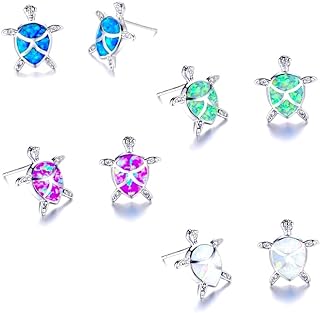 CellCase 4 Pairs Cute Rhinestone Turtle Stud Earrings