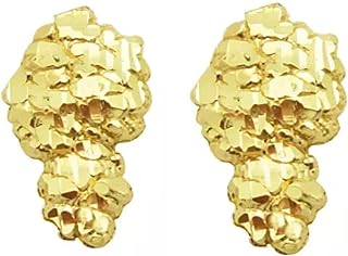 Gold Plated Nugget Stud Earrings for Everyday Wear