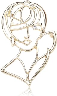 Hollow Figure Brooch Pin for Women Girls Crystal Cubic Zirconia Abstract Face Lapel Pins Clip Dress Backpacks Jackets Suit Badges Brooches Pins Fashion Jewelry Gift Accessories