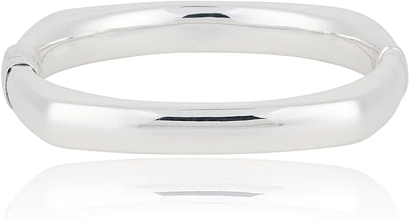Lightweight 925 Sterling Silver Bracelet for Women | 7 Inch Bangle Bracelets with Hinged Clasp | Anti-tarnishing Sterling Silver Bangle Bracelet for Women | Silver Bangles for Women by MAX + STONE