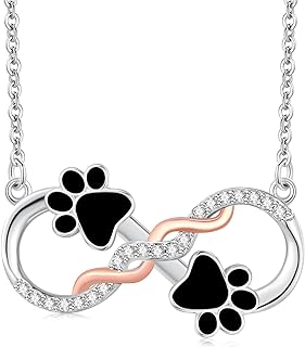 925 Sterling Silver Dog Paw Bracelet Charm with Rolo Chain and Lobster Clasp, Adorned with Cubic Zirconia for Pet Lovers, Elegant Infinity Love Design - A Perfect Mother's Day Gift
