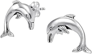 Hawaiian Nautical Vacation Honeymoon .925 Sterling Silver Ocean Marine Life Sea Creature Squid Octopus Manatees Dolphin Whale Tail Stud Earrings Pendant Necklace For Women Teens Rose Gold