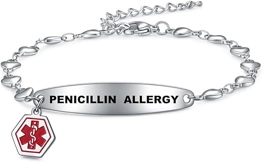 Durable Stainless Steel Women's Medical Alert Bracelet with Buckle Clasp, Dual-Side Engraved, Adjustable Size, Ideal for Various Medical Conditions