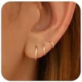 Small Hoop Earrings for Women, Lightweight 18K Gold Plated Huggie Hoop Earrings Dainty Hypoallergenic Earring Set Cute Earrings Pack for Women Girls Trendy Jewelry Gifts