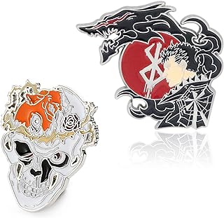 Anime Guts Enamel Brooch Pins Brand Of Sacrifice Pins The Skull Knight Behelit Guts Berserker Armor Cosplay Pin Jewelry Gift for Teens Women Men and Fans