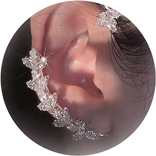 Butterfly Cuff Earrings for Women Butterfly Cuff Chain Earrings Crystal Clip On Cartilage Earrings Adjustable Elf Wrap Earrings No Piercing Christmas Gifts for Girls