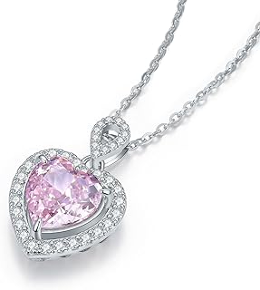 S925 Sterling Silver Heart Pendant Necklace for Women,Cubic Zirconia Heart Pendant Necklace for Women,Fashion Jewelry Gift for Mother, Daughter, Girlfriend, Sister,Wife