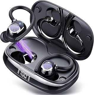 Écouteurs de Sport Tukio Bluetooth 5.4 Sans Fil avec Réduction de Bruit ENC, 80H dAutonomie, IP7 Étanche. Parfaits pour Courir et Compatibles iOS/Android