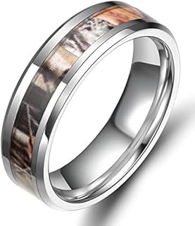 6mm 8mm Camo Wedding Bands for Men Women Hunting Tungsten Carbide Rings Comfort Fit Size 5-13