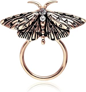 Magnetic Clasp Moth Brooch with Crystal Accents for Women, Retro Design Eyeglass Holder in Silver, Rose Gold & Zinc Alloy