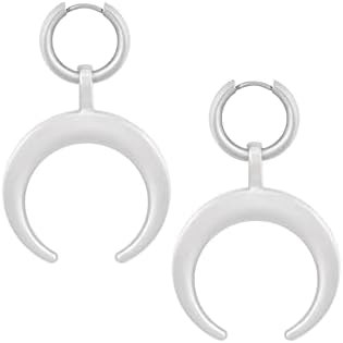 Sacina Silver Crescent Moon Hoop Earrings, Celestial Earrings, Witchy Earrings, Gothic Earrings, Boho Earrings, Christmas Jewelry Gifts for Women