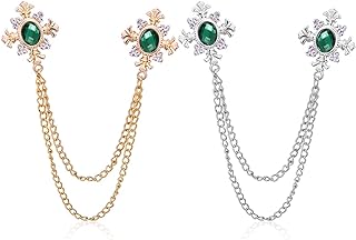 Cross Crystal Tassel Chain Brooch.Gold Silver Tassel Collar Pins Broochs Rhinestone Lapel Pin for Men Women Suit Accessories