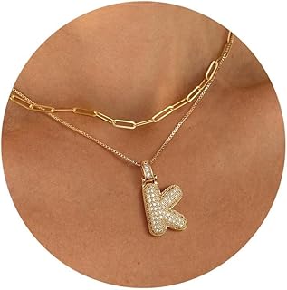 Halora Gold Buchstaben-Anhänger Kette aus Messing mit verstellbarer Größe und starkem Karabinerverschluss, ideal für Damen als persönliches Schmuckstück oder Geschenk