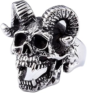 Genuine Stainless Steel Ring Jewelry for Men Fashion Punk Biker Skull Rings