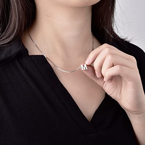 CANDYFANCY Initial Necklace 925 Sterling Silver Letter Pendant Personalized 26 Alphabet Necklace for Women Men A-Z