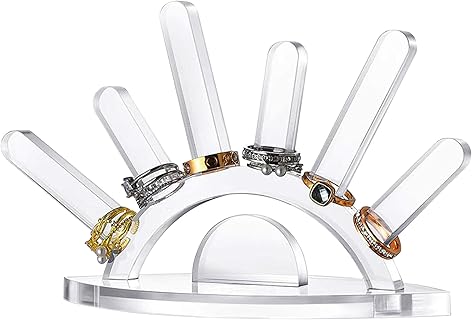 xiruiubao Bague du Manege a Bijoux en Acrylique Détachable, Transparent Moderne et Compact pour Adultes, Idéal pour Présenter et Ranger Bijoux à la Maison ou en Bijouterie