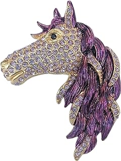 Golden-Plated Horse Brooch with Austrian Crystals | Stunning Pendant Pin - Ideal Gift for Classy Fashion Lovers | Elegant Horse Design