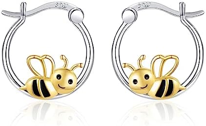 Sterling Silver Bug-Themed Hoop Earrings - Elegant Bee/Ladybug Design for Women - Ideal Jewelry Gift for Moms, Daughters, Wives
