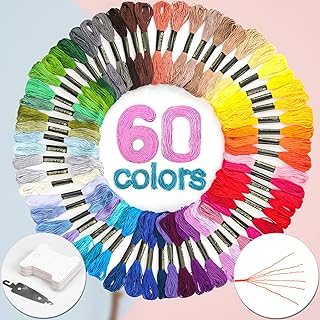 LOVIMAG Embroidery Floss 60 Skeins Per Pack for Cross Stitch Threads,Embroidery Thread for Friendship Bracelet Making,Embroidery String for Craft