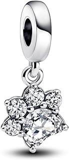 Pandora Sparkling Pet Paw Print Dangle Charm - Compatible Moments Bracelets - Jewelry for Women - Gift for Women in Your Life - Made with Sterling Silver & Cubic Zirconia