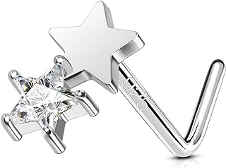 Dainty Star Cubic Zirconia Nose Ring with Sterling Silver for Daily Wear/Minimalist Design