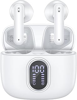 WHYKJTEK Bluetooth In Ear Kopfhörer mit kraftvollem Bass und 40 Std Spielzeit, IPX7 wasserdicht und LED-Anzeige, ideal für Sport und täglichen Gebrauch