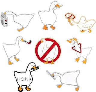 Goose Brooch Set Animal with Knife Enamel Brooch Pin Set for Backpacks Jackets Cute Enamel Pins anime pins Funny Cartoon Duck with Knife Enamel Brooch Pins for Kids Men Women Jewelry Gifts
