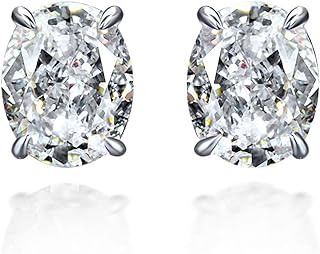Sterling Silver Diamond Earrings for Women, 4-10 Carat/Pair Lab Simulation Diamond 5A Cubic Zirconia Stud Earrings Hypoallergenic Jewelry for Her Birthday Christmas Gift
