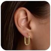 Gold Hoop Earrings for Women,Dainty Chunky Gold Earrings 14k Gold Plated Hypoallergenic Claw CZ Huggie Earrings Small Hoop Earrings for Women Trendy Simple Hoop Earrings Gold Jewelry Gifts