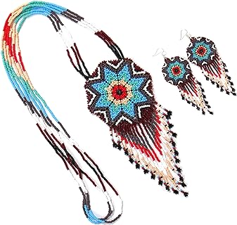 Native American Style Beaded Necklace– Ukrainian beaded Necklace Native Handmade Seed Bead Necklace,Tribal ethnic beaded necklace 4