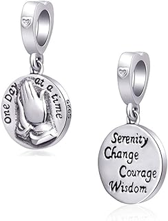 Praying Hands Charms 925 Sterling Silver Love Prayer Dangle-Serenity Change Courage Wisdom Charms fits Pandora Style Bracelet, Gifts for Mothers Day/Thanksgiving