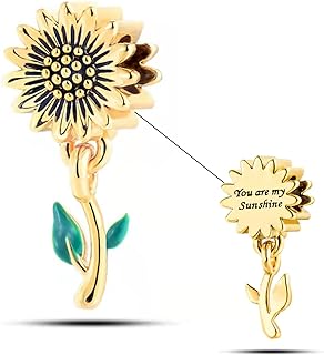 Copper Clasp 'You Are My Sunshine' Sunflower Charm Bracelet Compatible for Pandora Lovers, No Gemstone Design