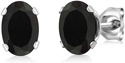 Clasp-Free Sterling Silver Black Onyx Bangle & Earrings Set For Women | Dec Birthstone in Oval Design - Versatile & Adjustable