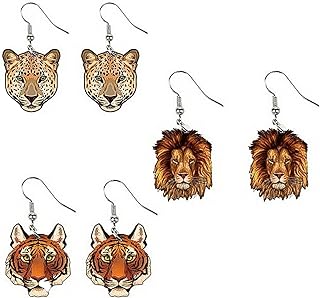 Delightful 3-Piece Zinc Based Farm Animal Stud Earring Set with Hen, Zebra, and Small Dog Shapes, Versatile & Perfect for Animal Lovers and Versatile Fashion