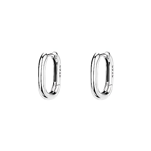 925 Sterling Silver Hoop Earrings, Hypoallergenic Small U Hoop Earrings, Minimalist Huggie Earrings for Women Teen Girls Jewelry Gifts Silver/Gold