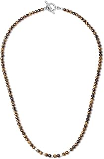 Kyber Crystal Necklace with a Ball Chain and Toggle Clasp, Bronzite-Stone Embellishments for Men and Women, Elegant Design