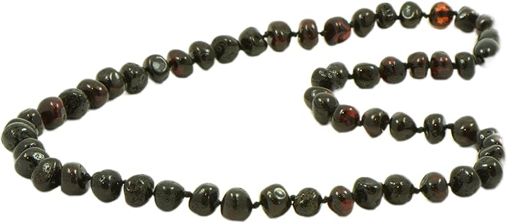 Baltic Amber Necklaces for Adults - 18-21.6 inches Made from Authentic/Polished Baltic Amber Beads (19.7 inches (50 cm), Cherry)