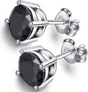 Pave Diamond Stud Earrings with Push Back, ZDaoBen 18K White Gold Plated, Made from 925 Sterling Silver and Cubic Zirconia, Hypoallergenic, For Women and Men, Timeless Classic Design