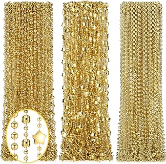 90 Pcs Bead Necklace Graduation Accessories Beads Bulk 33'' Inch Star Oval Shape Disco Necklace Parade Throw Accessories for Graduation Wedding Birthday Mardi Gras St. Patricks Decor