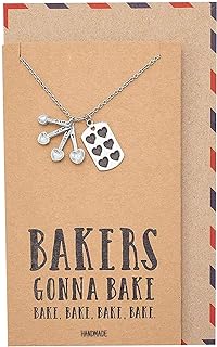 Stainless Steel Clasp, Cooking Spoons Pendant Necklace on Cable Chain, Memorable Jewelry Gift for Mom, Handmade with Pewter, 16-18 inches Adjustable Length