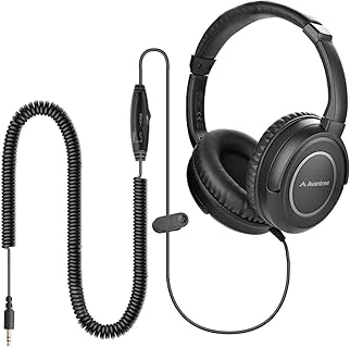 Avantree HF039 Over-Ear TV Kopfhörer für Fernseher, mit 16.4 Fuß/5M Spiralkabel, HiFi Stereo Sound, weiche Ohrmuscheln und eingebauter Lautstärkeregelung. Ideal für langen TV-Genuss