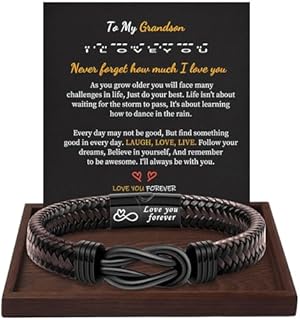 Buckle Clasp Woven Leather Bracelet with a Box Chain – Inspirational Men's Stainless Steel Morse Code Jewelry – Perfect Gift for Anniversaries, Graduations, and Birthdays