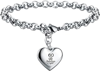 KGBNCIE Happy Birthday Gifts Bracelet Heart Charm Birthday Bracelets Gift for Women Teen Girls 11th 12th 13th 14th 15th 16th 17th 18th 19th 20th 21st 25th 30th