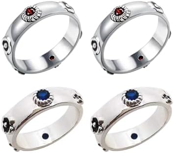 4Pcs Howls Moving Castle Ring,Anime Rings,Sophie Rings,Cosplay Rings,Metal Adjustable Open Rings for Women Men Girls and Howl's Fans Mobile Castle Fans,Howls Moving Castle Jewelry