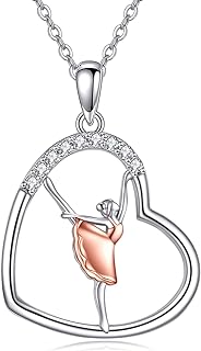 Ball Clasp Tennis Necklace with Cubic Zirconia Pendant - Sterling Silver Cable Chain - Perfect Gift for Girls and Women Tennis Players