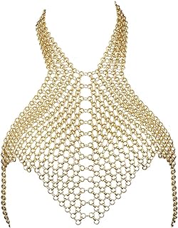 Eye-catching Alumide Silver Body Chain Harness with Classic O Ring Design for Women - Adjustable Alloy Necklace