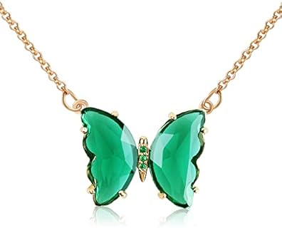 Women's Butterfly Birthstone Jewelry Set with Lobster Clasp and Crystal Accents